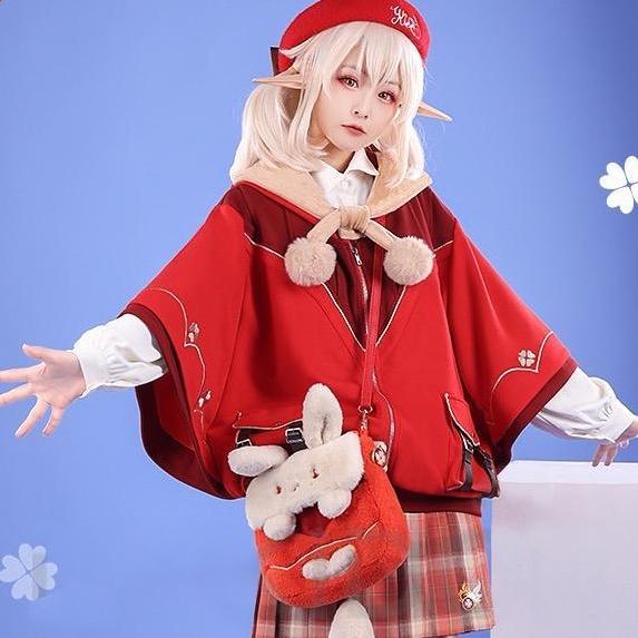 Klee Genshin Impact Jaket Jubah Lucu Cosplay