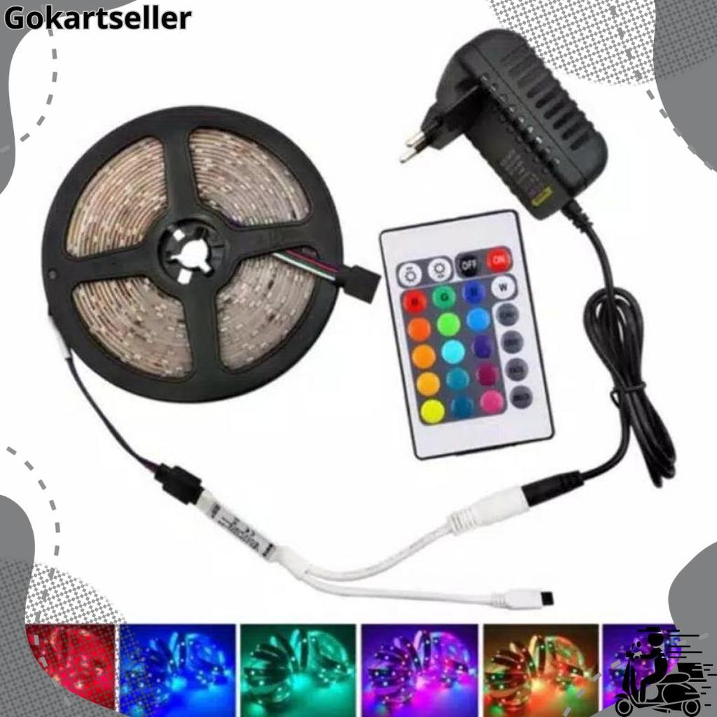 [1KG=7] 3528 5M Lampu led strip rgb 16 warna Lampu kamar neon Sale
