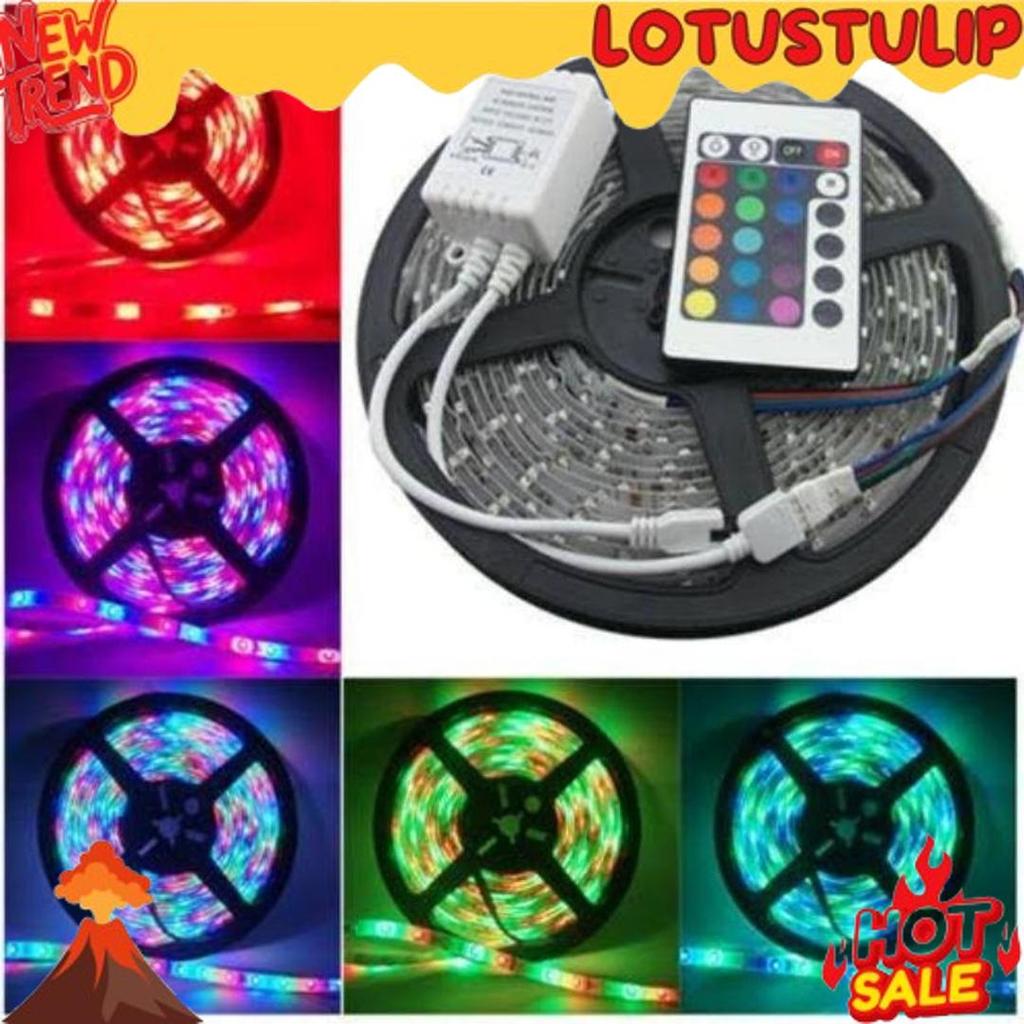 [1KG=7] 3528 5M Lampu led strip rgb 16 warna Lampu kamar neon Grosir