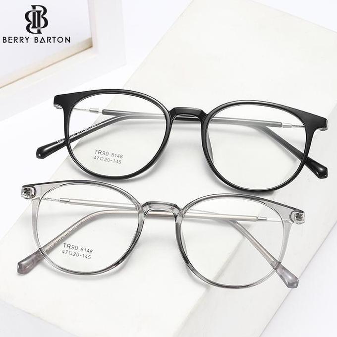 Bisainstan- Kacamata Pelajar Oval Untuk Pria Dan Wanita Wajah Kecil Yang Cantik Frame Oval I Plastik