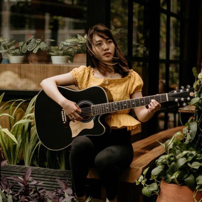 Halmusic- Gitar Akustik Mandalika L-02 Hitam Original Full Set