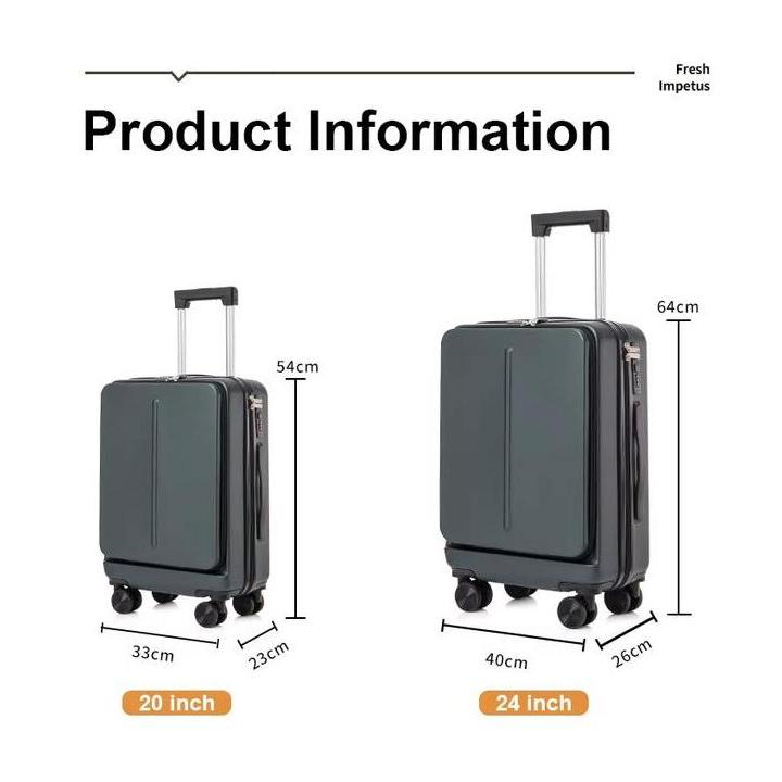 HARGA DISC - Luggage Suitcase Luxury Koper Travel Double TSA Anti Maling 20 Inch Free Mini Koper
