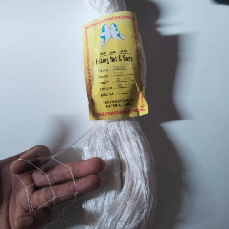 READYGan- Jaring Ikan Nilon 1 3/4 inchi D2-110-50 MD-100 YDS Ukuran 1 3/4 inch
