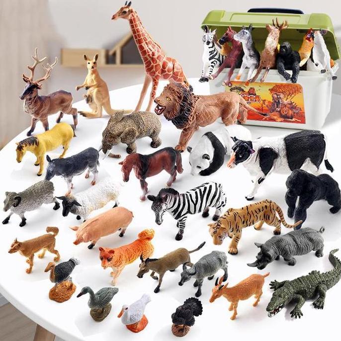MAINAN HEWAN KARET LENGKAP ANIMAL TOYS SET FIGURE BINATANG KARET LENGKAP ANIMAL MODEL TOYS WITH BOX 