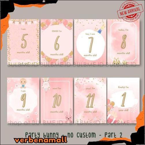 Baby milestone card custom kartu selfie papan nama pencapaian bayi bulanan Termurah