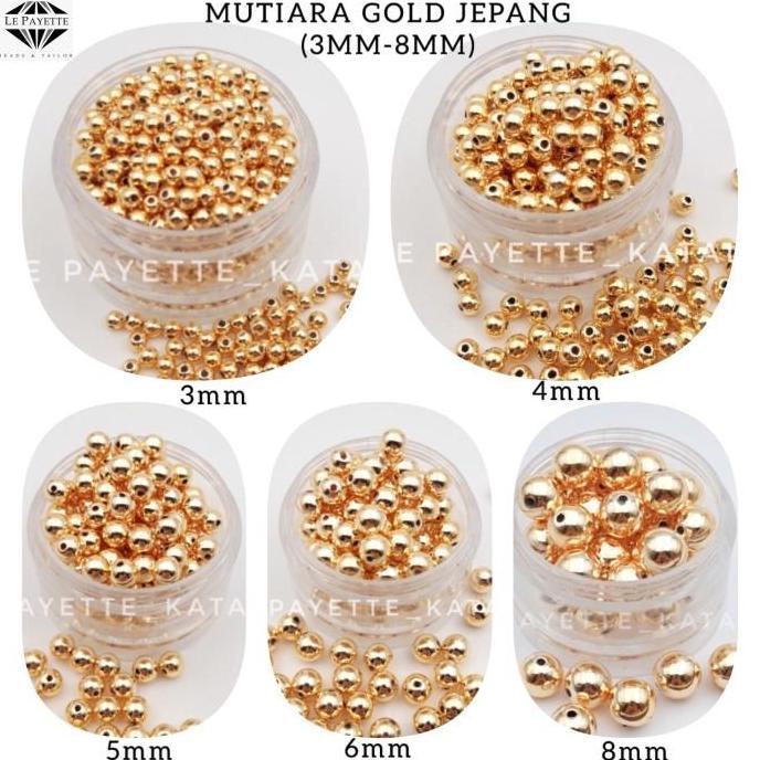 Mutiara Jepang Gold (3mm - 8mm) Promo