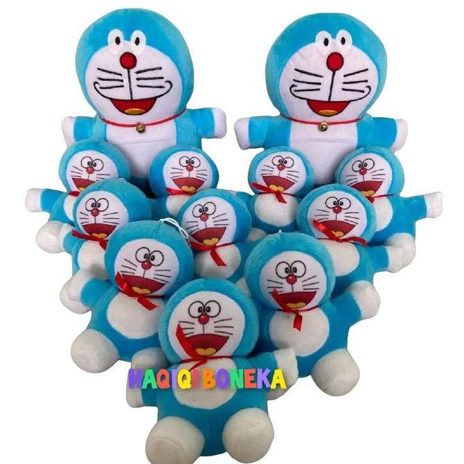 Boneka Doraemon Beranak Isi 12 Pcs Induk 30 Cm Warna Warni Lucu Dan Imut Cocok Untuk Hiasan Dashboar