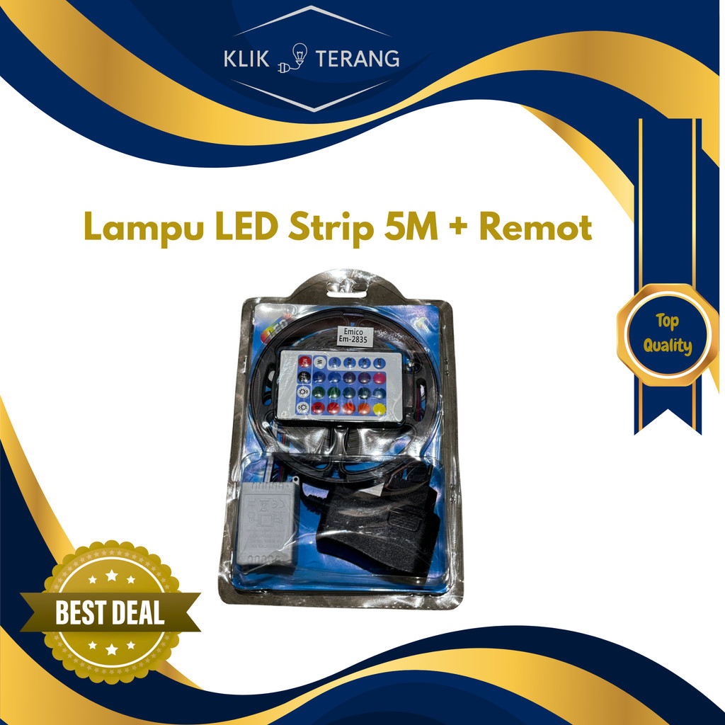 Emico LED Strip 2835 5M RGB Lampu Hias Warna Warni