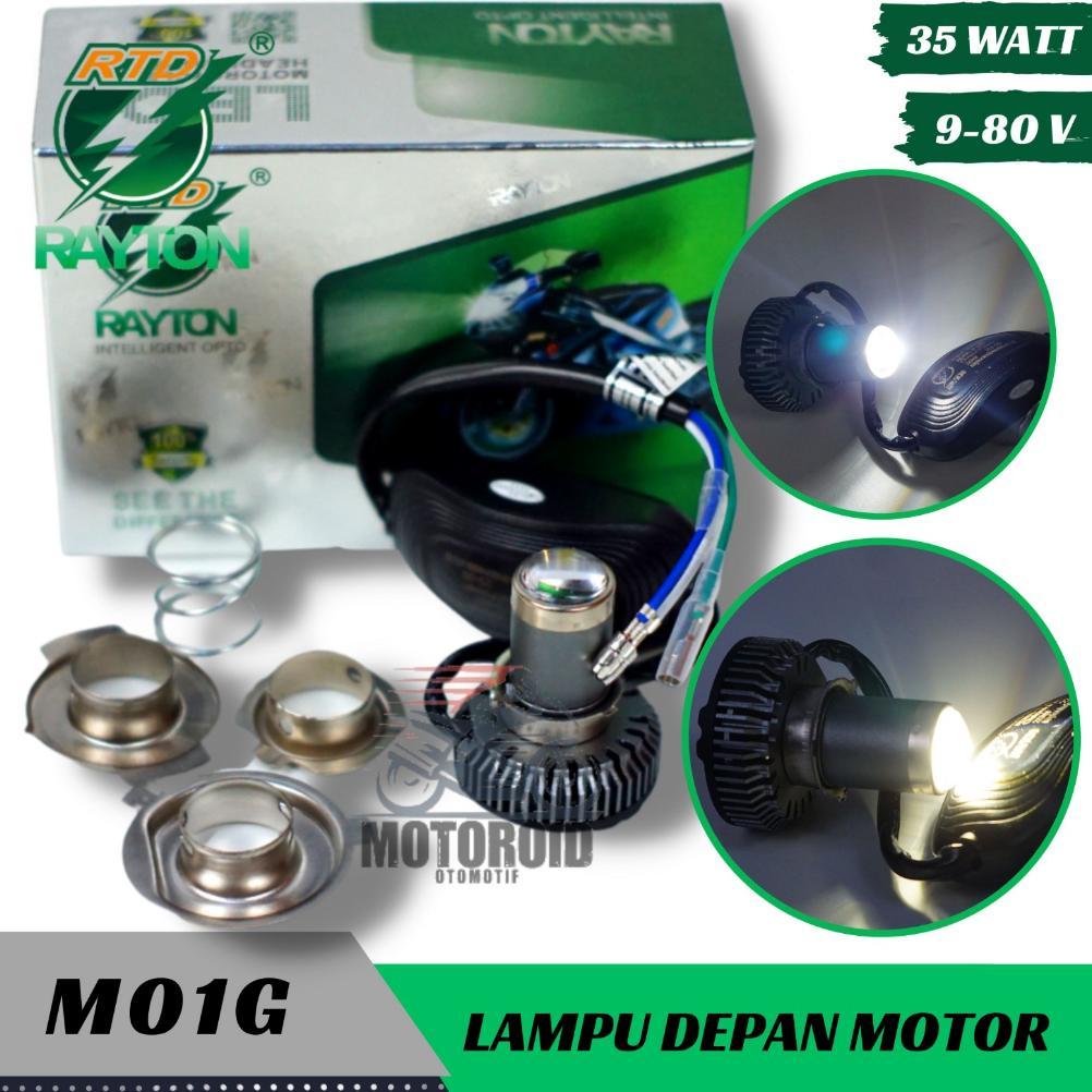 Lampu Led Motor 2 Warna Putih Kuning RTD M01G UNIVERSAL Projector H6 H4