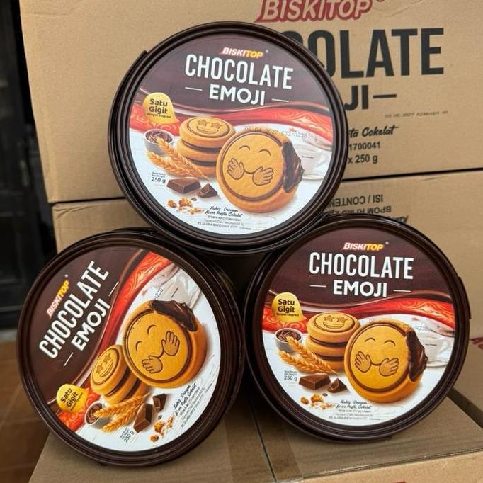 PAKET Bundling 3 ember Biskuit Coklat Emoji - Biskitop bisa COD