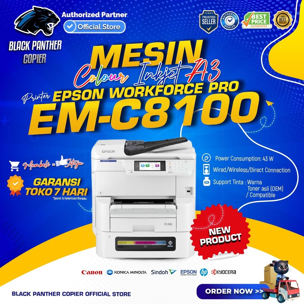 Epson EM-C8100 A3 Colour Printer Fotocopy Warna Multifungsi Print Scan Copy