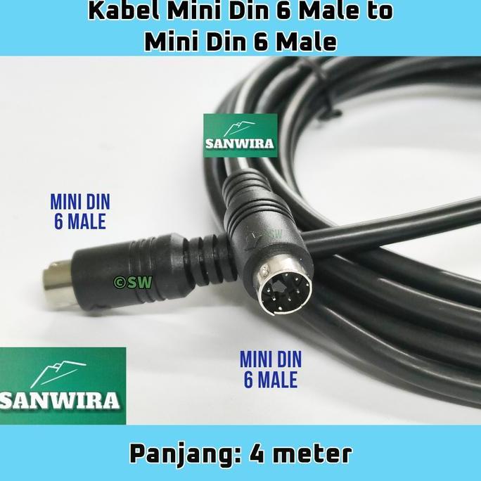 Kabel Mini Din 6 Male to Mini Din 6 Male - panjang : 4 meter Terlaris