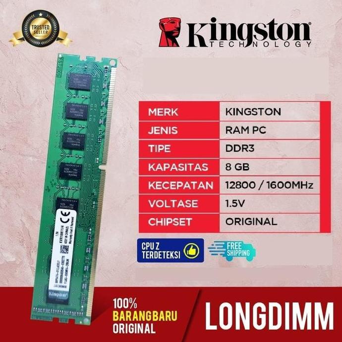 RAM KINGSTON DDR3 8GB PC-12800 RAM PC / RAM KOMPUTER DDR3 8GB Terlaris