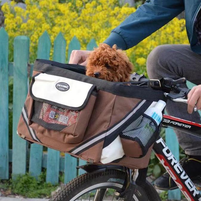 3 IN 1 TAS SEPEDA BUAT ANABUL /ANJING / KUCING / PET BIKE BASKET BAG