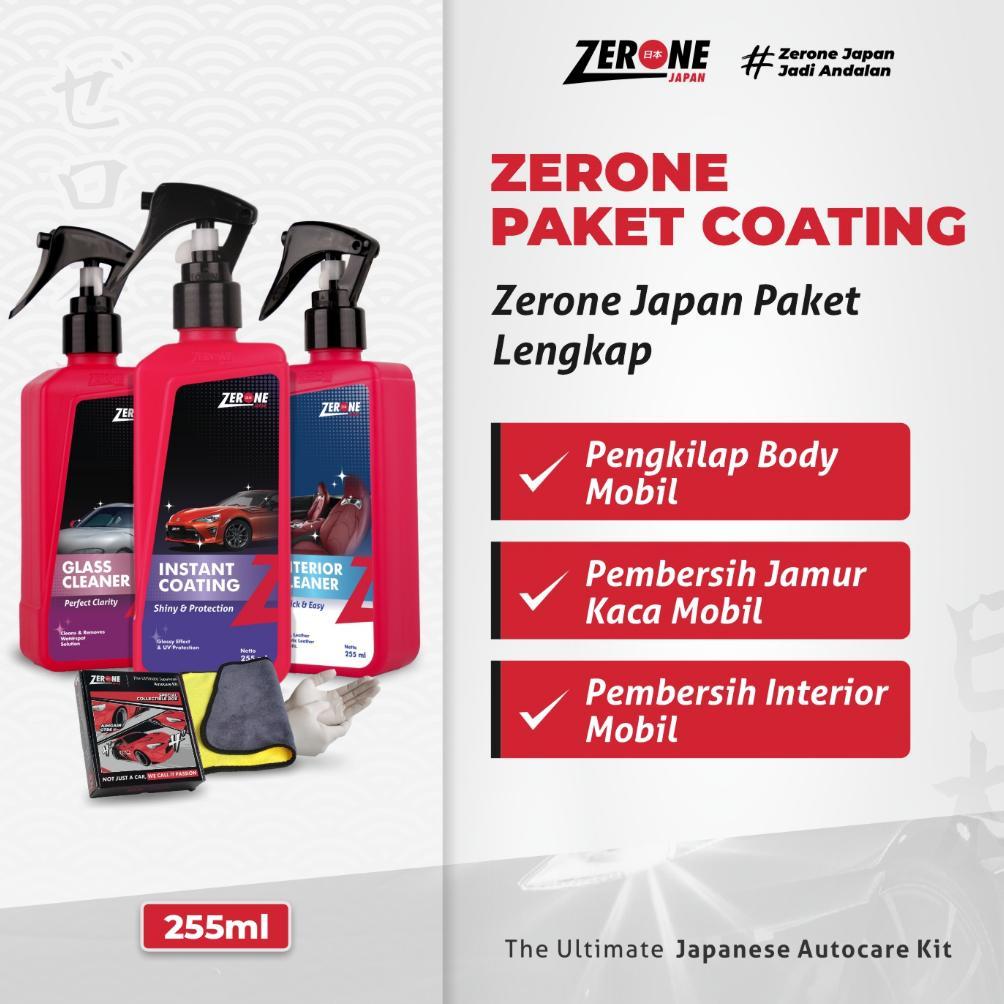 Zerone Japan Paket Coating Kit Pengkilap Body Pembersih Interior Penghilang Jamur Kaca Mobil Promo
