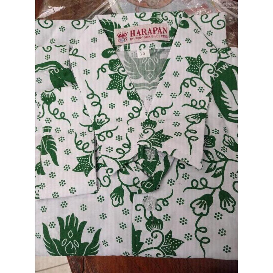 Best- Baju Seragam Batik Putih Hijau SD MI Baju Seragam Sekolah Anak