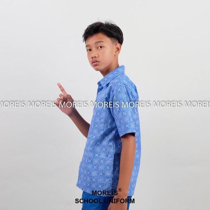 Best- Seragam Baju Batik SD/MI/TK/PAUD JM Biru 003