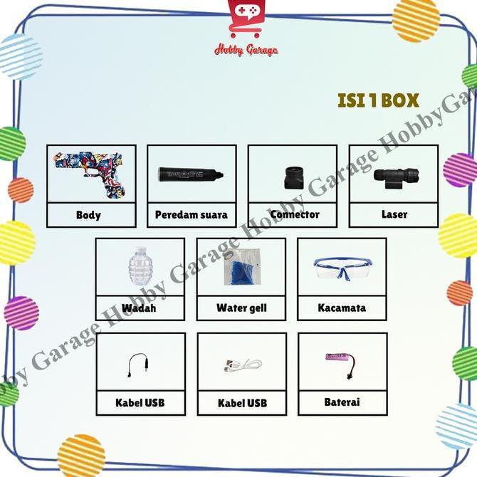 Mainan Tembakan Anak Handgun Watergel Water Gel Laser Infrared Lampu Kode 505