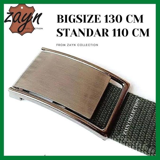 New- Ikat Pinggang Pria Wanita Gesper Katun Kanvas Panjang 130*4Cm Jumbo