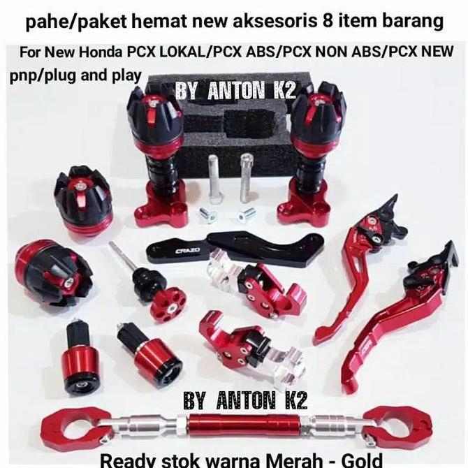 VARIASI AKSESORIS PAKET 8ITEM MOTOR PCX LOKAL/PCX ABS/PCX 150/PCX 160 READY
