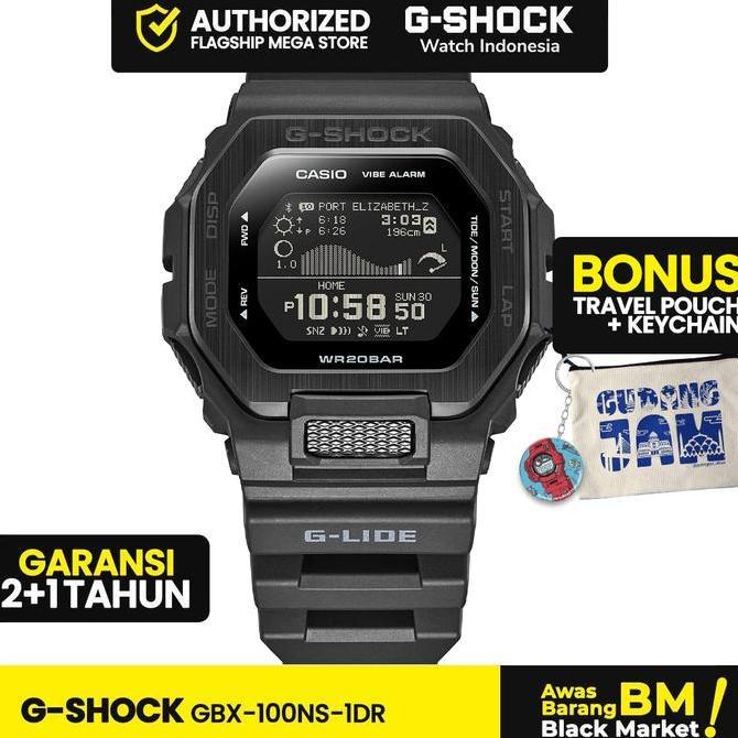 New- G-Shock Gshock Gbx-100Ns-1Dr Gbx-100Ns Gbx-100 Gbx100Ns Gbx 100Ns  Watches Pria Kaca Glasses