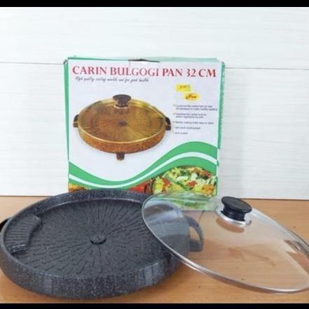 NEW CARIN BULGOGI PAN BBQ GRILL/PANGGANGAN KERMAIK MARBLE 32CENTIMETER
