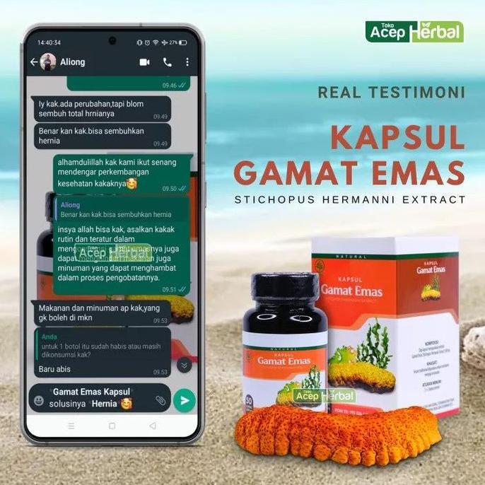 Healt- Kapsul Gamat Emas Asli 100%, Kapsul Gamat, Gamat Kapsul