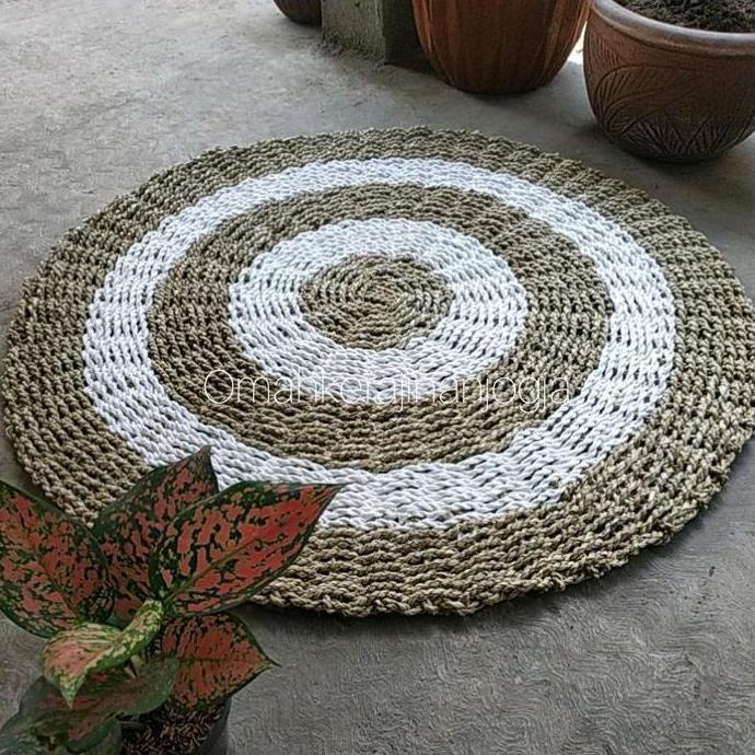 rug seagras 80 cm /Karpet anyam/floor mat termurah Karpet