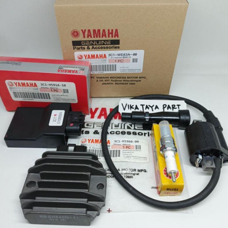 PAKET PENGAPIAN 5ITEM CDI ECU KIPROK BUSI KOIL YAMAHA VIXION OLD VIXION NEW ORI