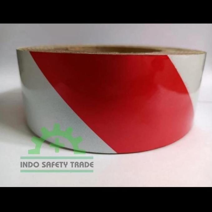 Stiker Scotlight Reflektif Sticker Barikade Serbaguna - Merah Putih Promo