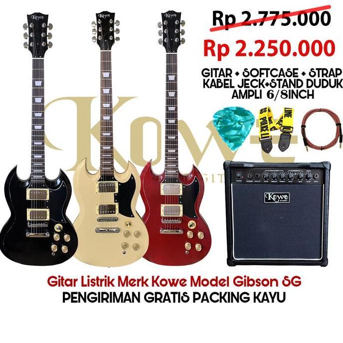 Paket Bundle Hemat Gitar Listrik/Gitar Elektrik Original Original Seri SG 200