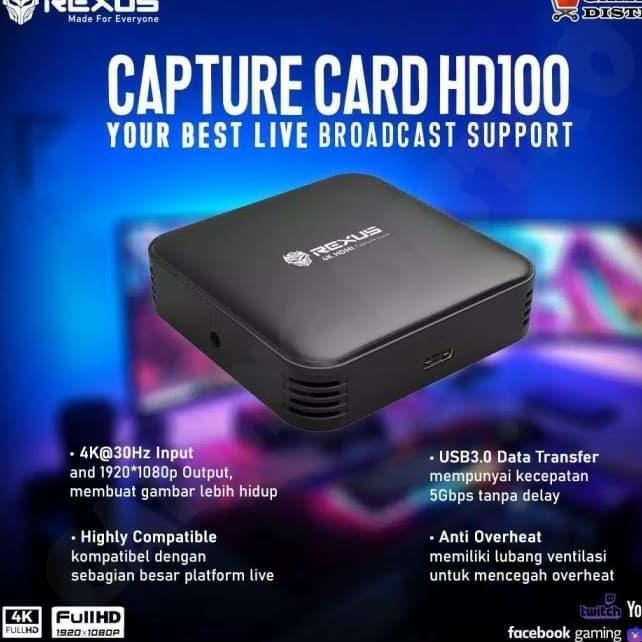 4K HDMI Video Capture with USB 3.0 Original Rexus HD100 Capture Card Terlaris