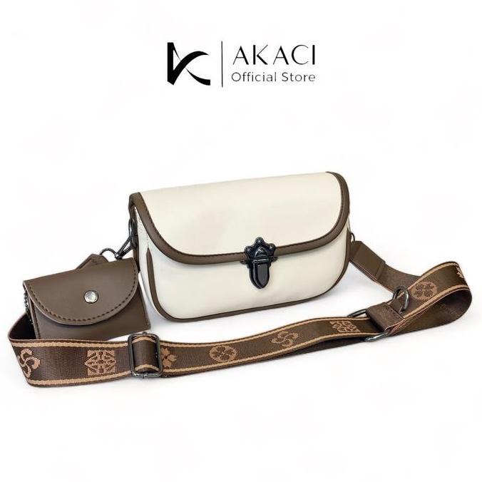New- Akaci Store | Sanchi Tas Selempang Dan Bahu 09-8265 Bahan Ms Halus 2 Ruang Tas Wanita Kekinian 