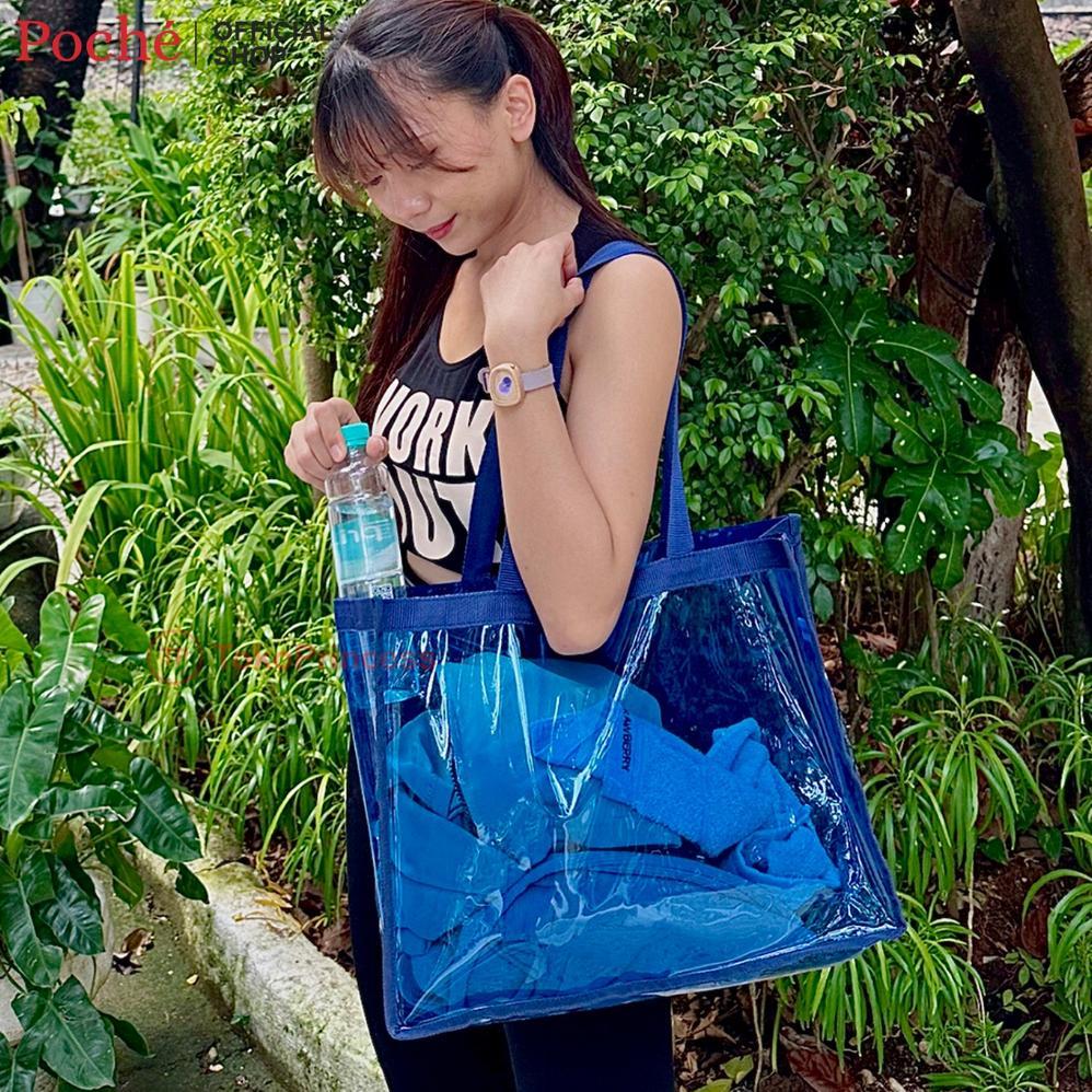 Good- Totebag Wanita Florida Pvc - Tas Bahu Wanita Transparan Mika - Shoulder Bag Women Tote Bag Mik