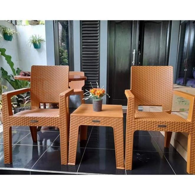 Kursi Sandar Berlengan Napolly Krs 8R3 Kursi Teras Kursi Plastik Motif Rotan