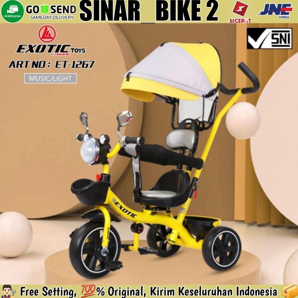 Sepeda Roda Tiga 3 EXOTIC ET-1267,1269 Kursi Putar Kanopi Tricycle Anak