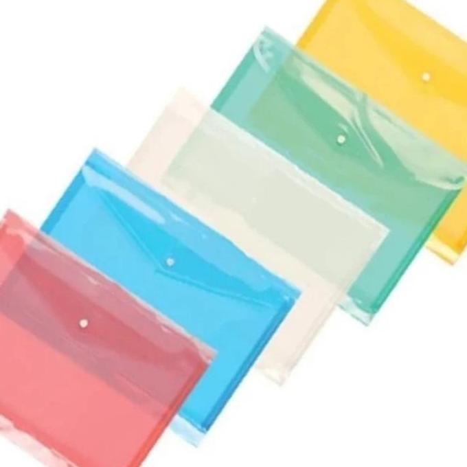 Orga- Map Kancing Plastik Folio Dokumen/1 Pak Isi 12Pcs