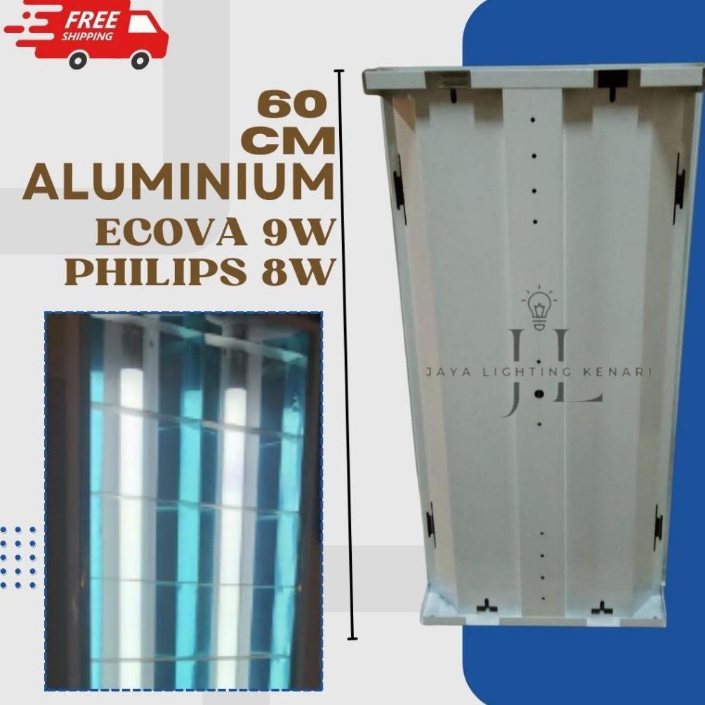 lstrk- KAP RM 2x18 TL T8 + SET LED 8W PHILIPS / KAP LAMPU RM 2x18