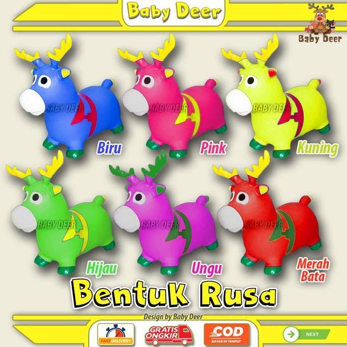 Toypuy- Et03 Bentuk Rusa Kudaan Musik Anak Mainan Jumping Animal Karet Viral Murah Hewan Lucu Jumbo 