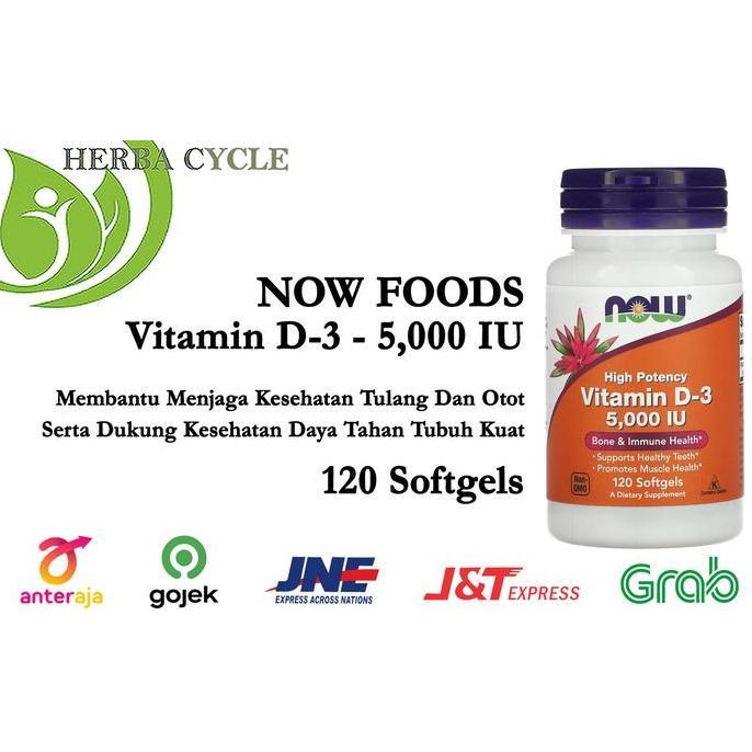 Vitmax- Now D3 5000 120 Softgel Now Food Vitamin D3 5000 Vit D3 5000 Jamin Usa