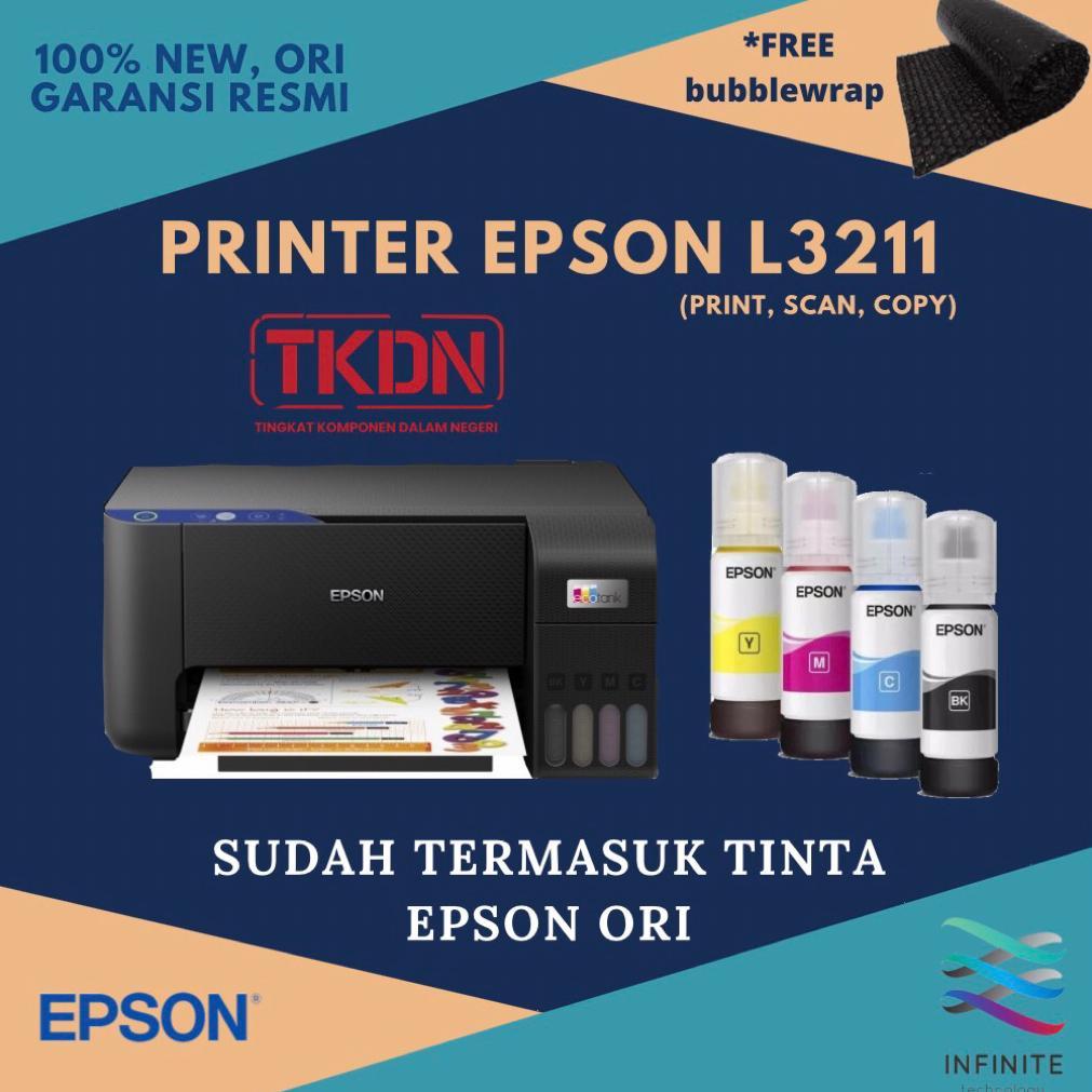 Printer Epson L3210 L L3211 All in One (Print Scan Copy) Tinta ORI Pengganti L3110 L 3110 L360 - Tin