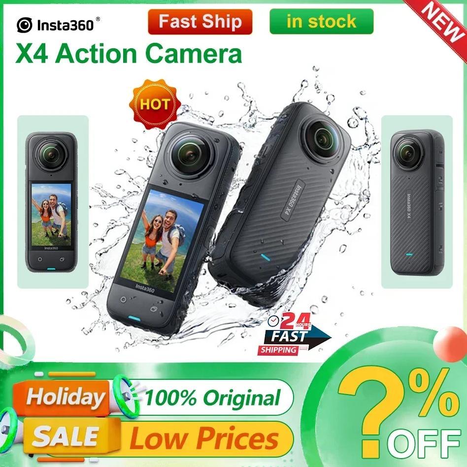 Insta360 X4 action camera,8K 360 , 4K wide-angle video, 135 minutes battery life, AI editing, suitab