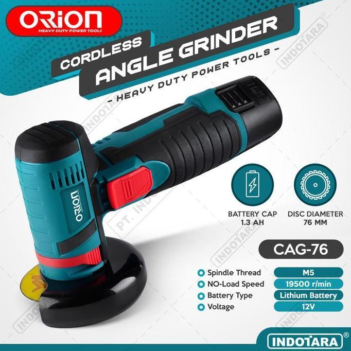 Mesin Gerinda Baterai Tangan / Cordless Angle Grinder Orion CAG-76