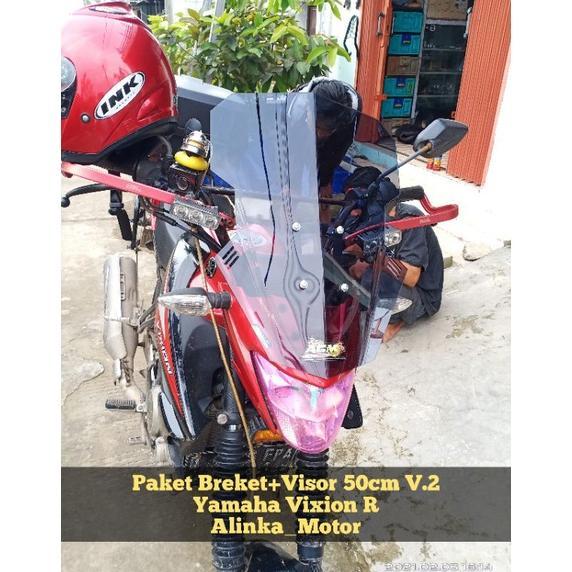 PAKET Breket+Visor 50cm V.2 Yamaha VIXION R | ALLNEW VIXION Visor Vixion Windshield Visor Custom Vis
