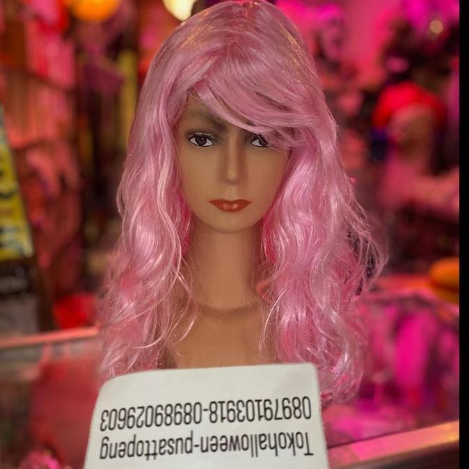 wig pink barbie panjang keriting [terbaik]