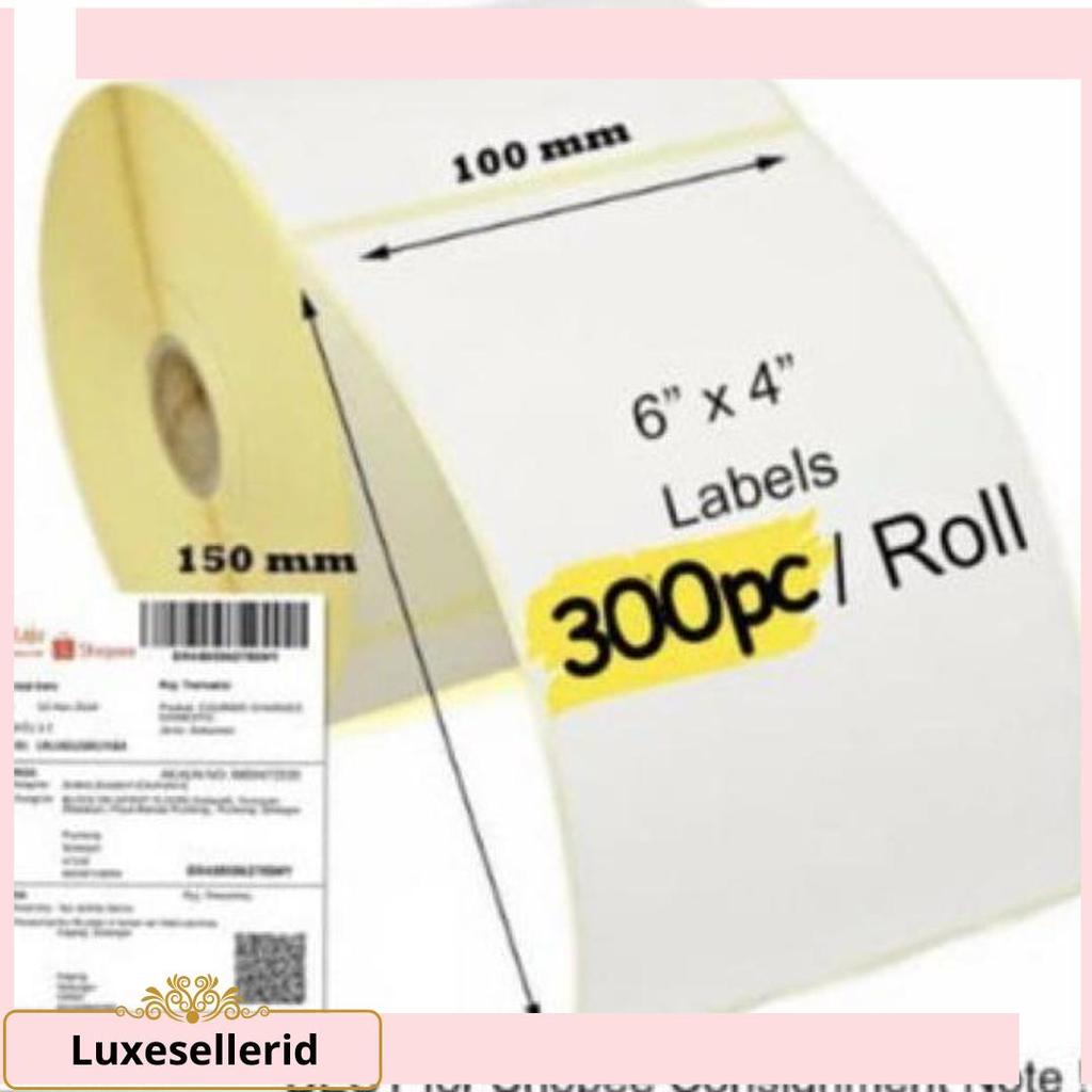 500pcs Kertas Label Sticker Direct Thermal A6 10x15cm 100x150mm Barcode Stiker Termal Super
