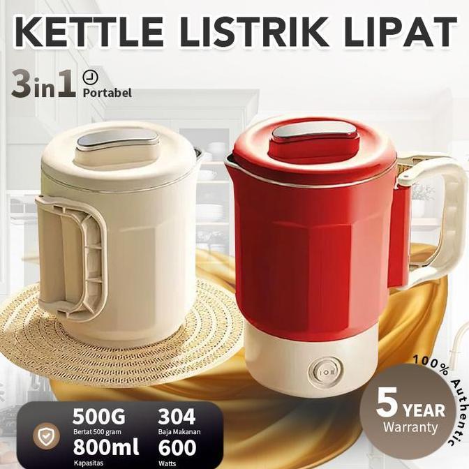 Domi TokoKetel Air Multifungsi Portabel Lipat/teko listrik pemanas air/Panci Listrik/304 Stainless 3