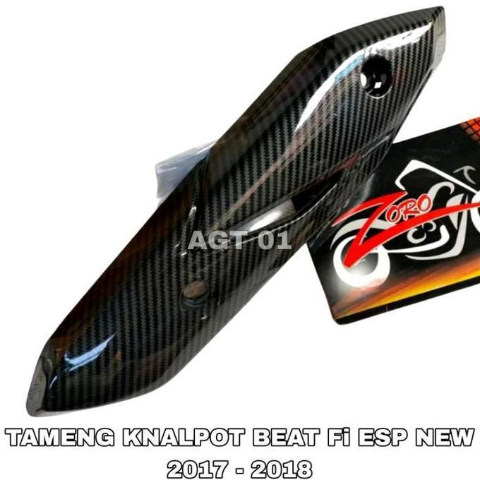 Cover Tutup Knalpot Beat Fi Esp New 2017-2019 Carbon Wtp Original Zoro / Tameng Knalpot Motor Beat E