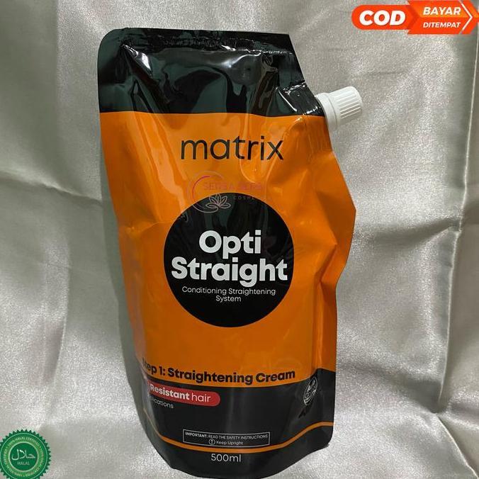 Littlehn- Opti Straight 500Ml Matrix Pelurus Rambut Smoothing Satuan Step 1 Step 2 Resistant Extra R