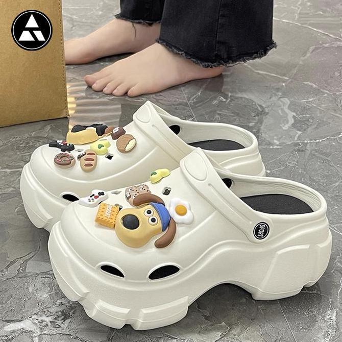 TERMURAH - Derta Sandal Wedges Wanita Baim Fuji Karet EVA Jibbitz Jelly Slop Sandal Kodok Size 36-41